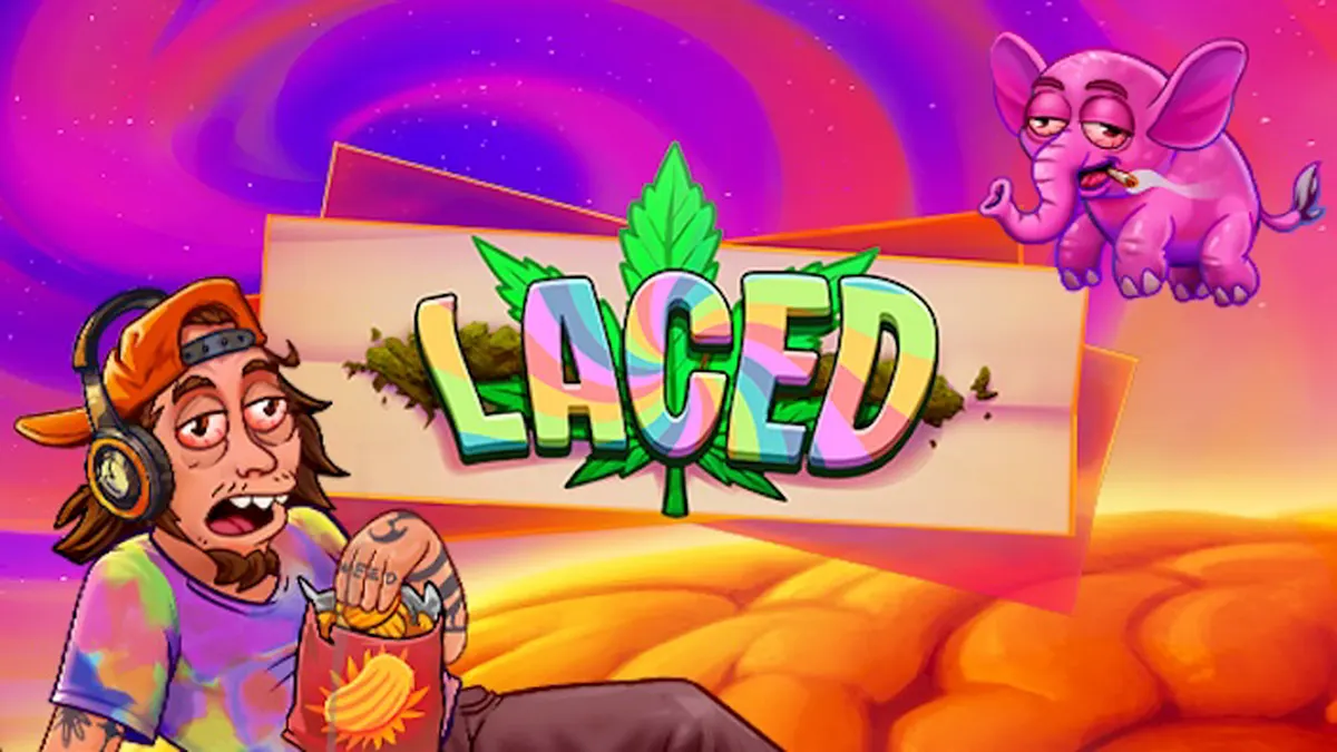 Interface do jogo de slot Laced com elementos visuais luxuosos e neon